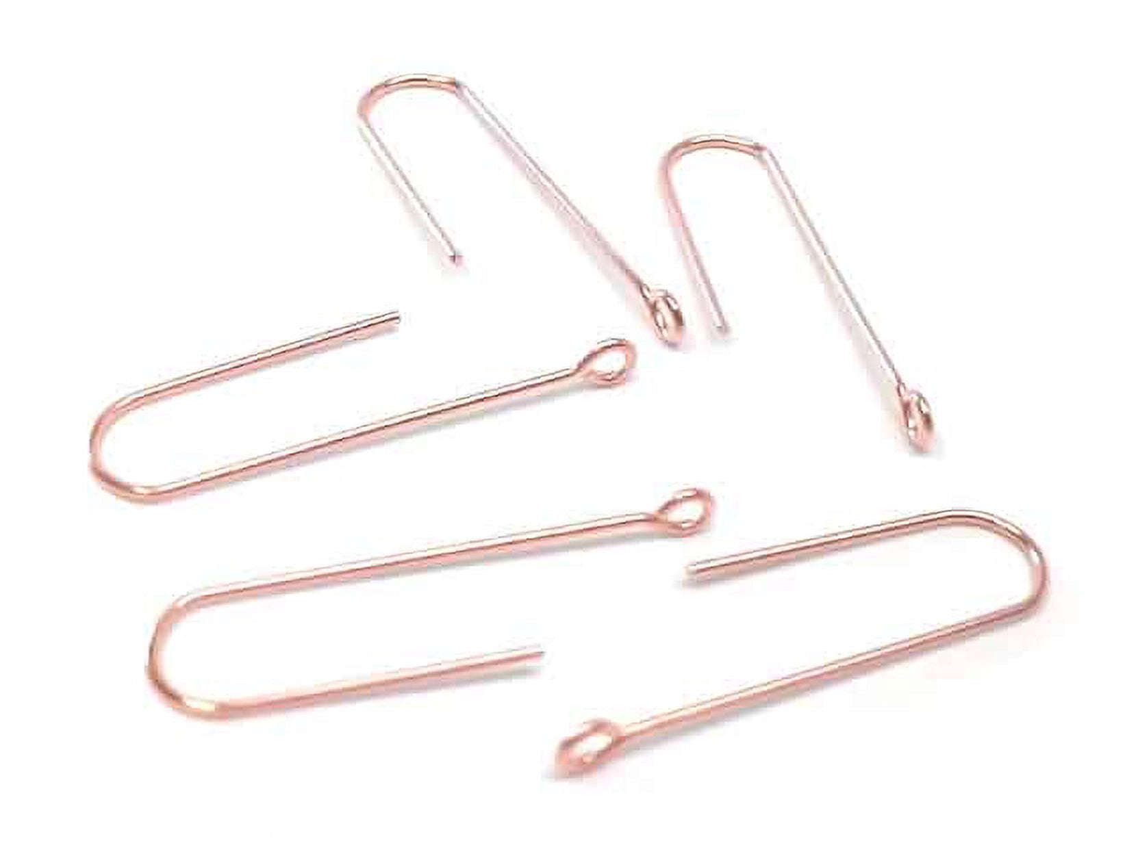 E620C - 100 pcs 304 Stainless Steel Earring Hooks - 31mm x 9mm - Hole: 1.7mm - Long Ear Wire Stick Bar - Rose Gold - Perpendicular Loop