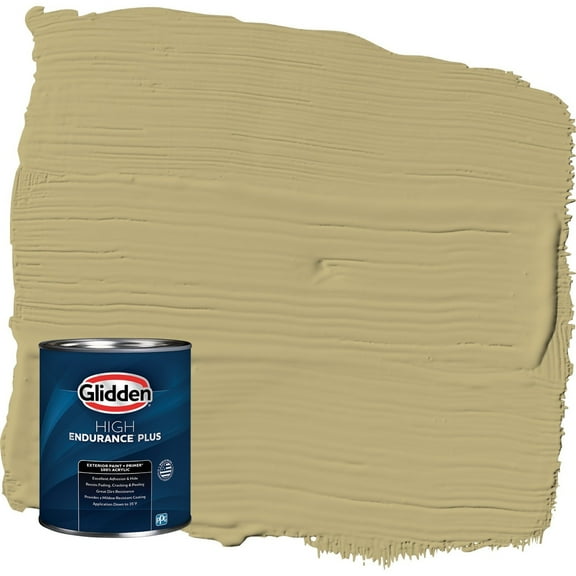 Glidden HEP Nettle / Green Semi-Gloss Exterior Paint with Primer, 1 Quart
