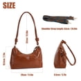 thumbnail image 3 of Women's Crossbody Handbags Ladies PU Leather Satchel Shoulder Tote Hobo Purse with Adjustable Boho Strap, Brown, 3 of 10