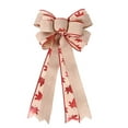 thumbnail image 1 of Outdoor Christmas Decorations Large Christmas Bow Thanksgiving Decoration Double Layer Linen Bow Christmas Tree Ornament Snowflake And Maple Leaf Bow Christmas Tree Decorations, 1 of 9