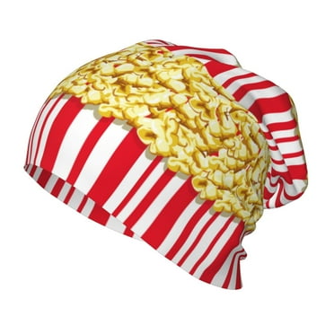 Xecao Popcorn Print Beanie Hat Toddler Girls Boys, Baby Hats Winter Warm Knitted Thermal, Kids Winter Caps