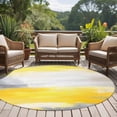 thumbnail image 4 of Round Rugs 5Ft, Yellow Gray Round Area Rug Washable Indoor Throw Carpet, Contemporary Oil Painted Abstract Art Soft Non Slip Circle Rug for Cabinet Bathroom Home Decor Aesthetic, 4 of 8
