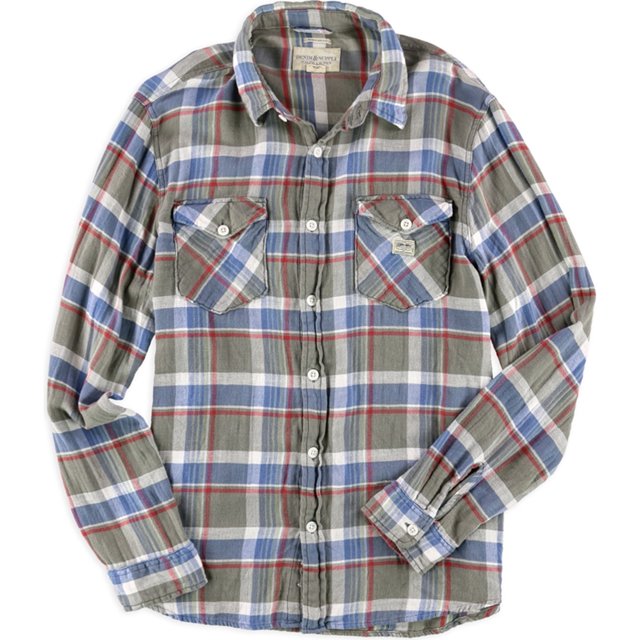 Ralph Lauren - Camisa con botones a cuadros para hombre, multicolor, extragrande Ralph Lauren Botones al frente