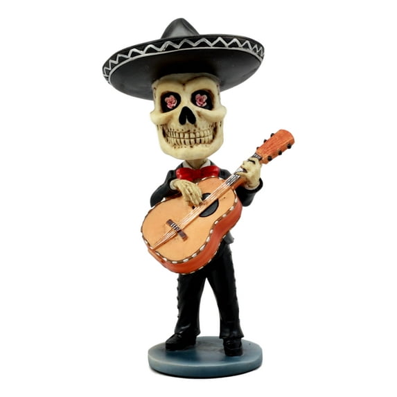 Ebros Day Of The Dead Skeleton Wedding Mariachi Guitarron Player Bobblehead Figurine Traditional Folklore Mexican Musician Sculpture