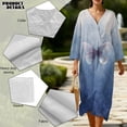 thumbnail image 5 of DISNIMO Butterfly Print Womens Summer Dresses Casual 3/4 Sleeve Maxi Dress V Neck Loose Dresses Fashion Linen Style Dress for Women, S, 5 of 6