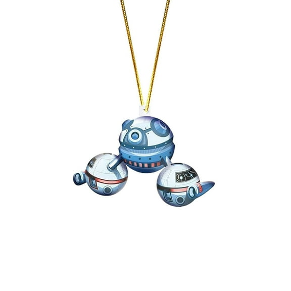 PPKVUFD 1 Pcs Space Christmas Tree Ornament Acrylic Christmas Space Gifts Planet Outer Astronaut Ornament Decor 2D Acrylic Hanging Xmas Spacecraft Decorations Xmas Holiday Party Supplies