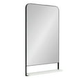 thumbnail image 1 of Kate and Laurel Chadwin Rectangle Wall Mirror with Shelf, Black 20x34, 1 of 9
