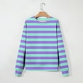 thumbnail image 5 of Otntypg Womens Casual Striped Sweatshirts Lightweight Fall Long Sleeve Basic Crewneck Pullover Tops Loose Basic Athletic Workout T-Shirts Sky Blue L, 5 of 5
