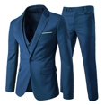 thumbnail image 1 of Allthemen Mens 3-Piece Business Party Wedding Solid Color Notched Lapel Slim One-button Suit (Blazer + Vest + Pants) zhangyuxiang LED, 1 of 2