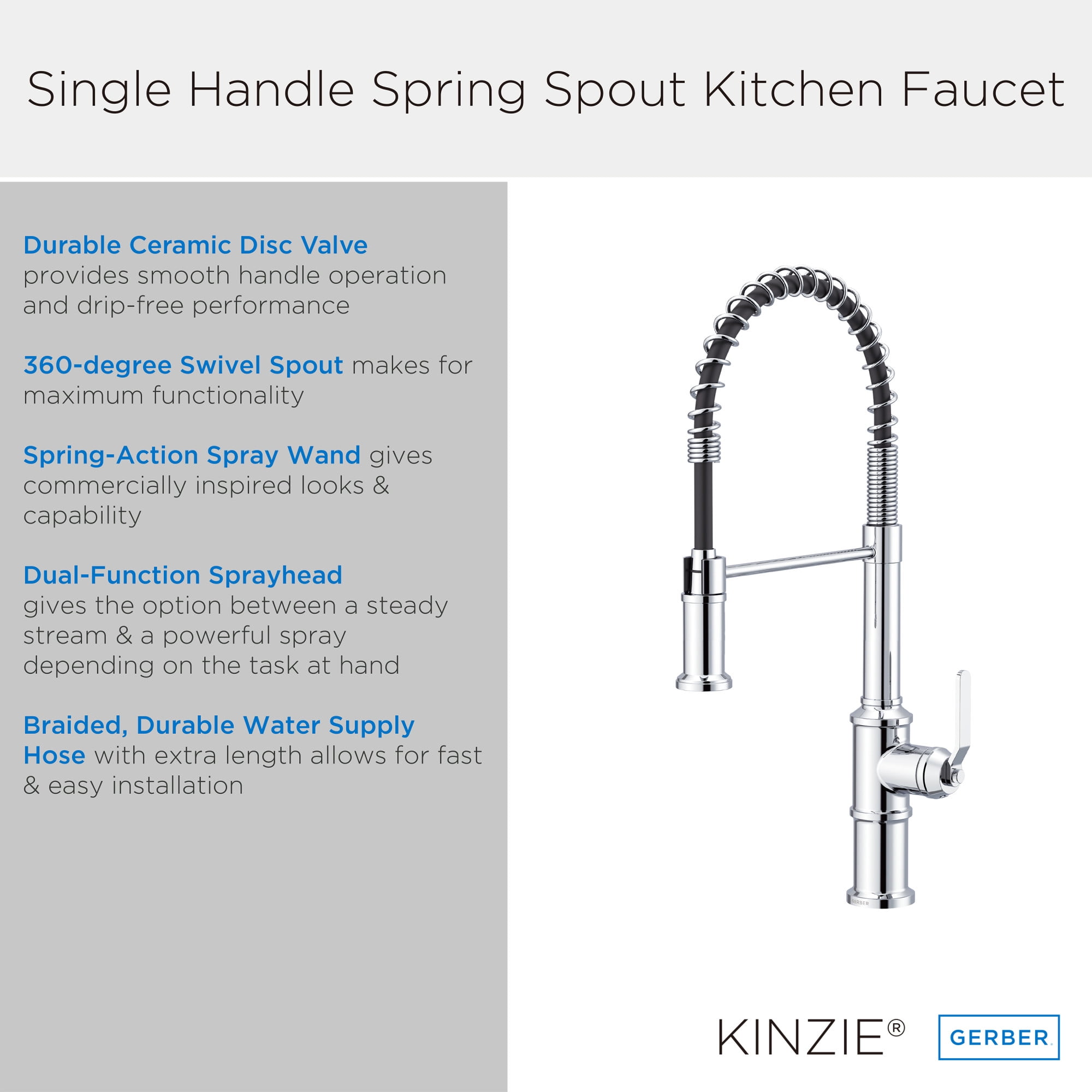 Gerber D455237 Brass Chrome Kitchen Faucet