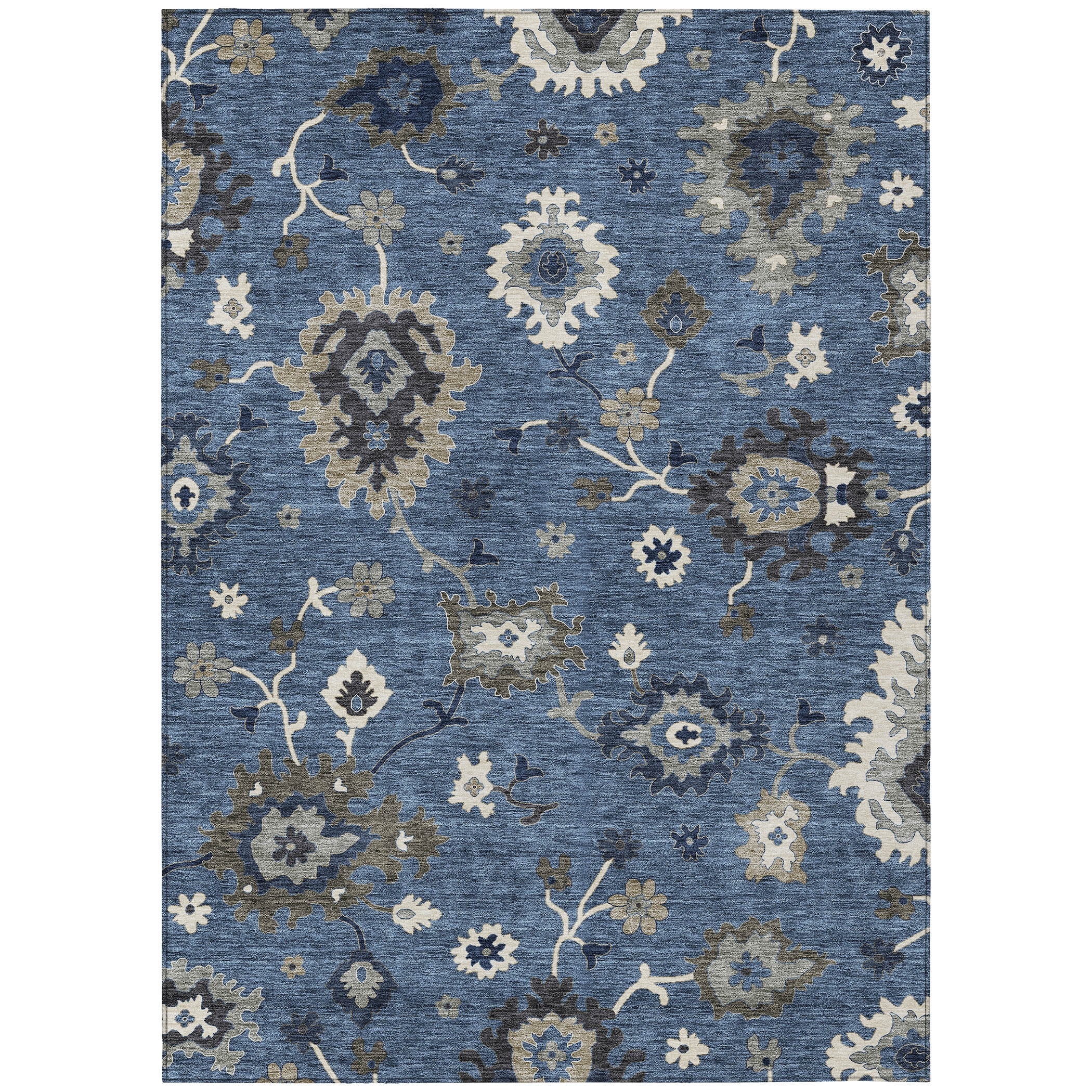 Addison Rugs Chantille Indoor/Outdoor Traditional Oushak Blue Washable Rectangle Rug, 8' x 10'