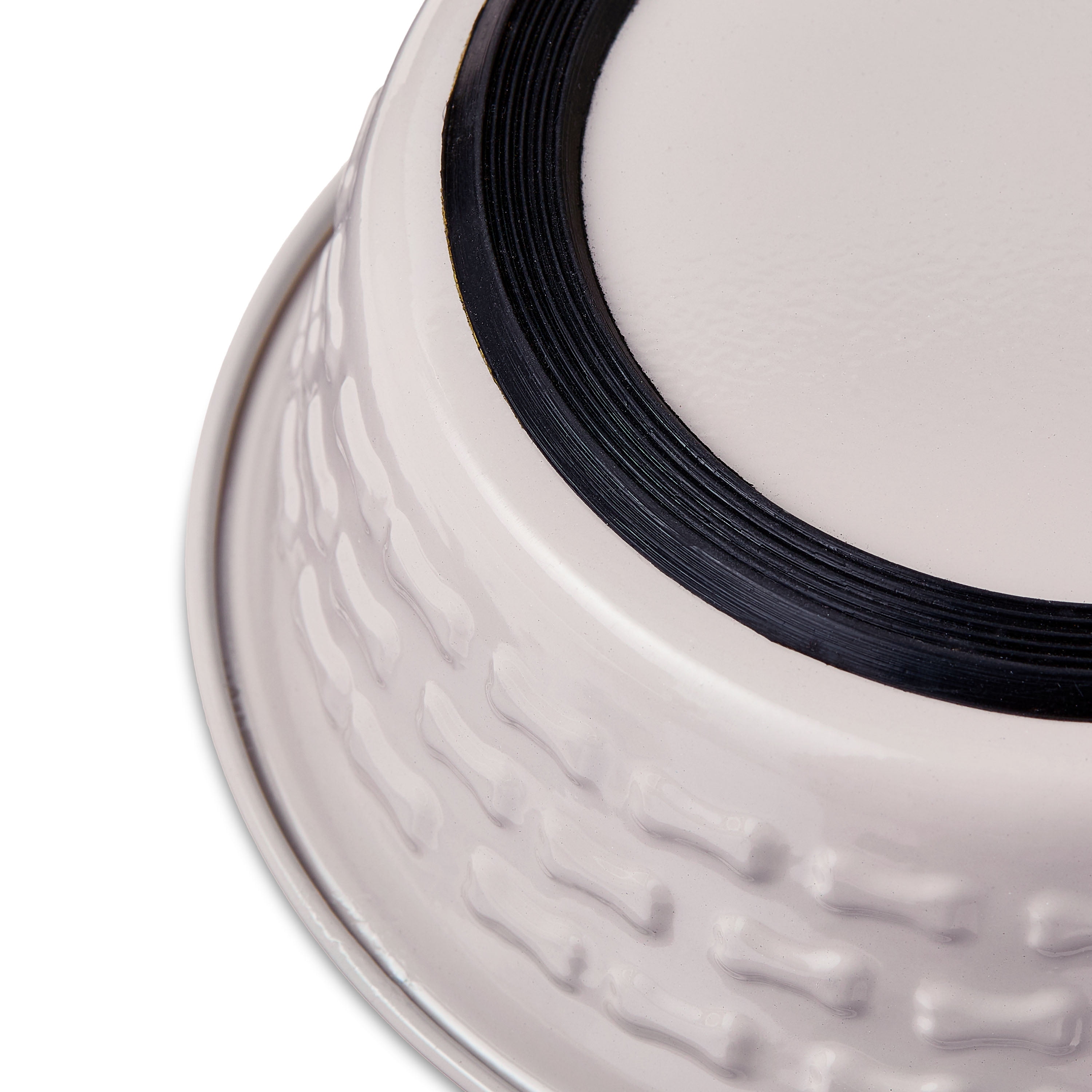 Vibrant Life Small Stainless Steel Embossed Dog Bowl, Off-White Bones