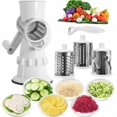 thumbnail image 1 of Rallador de Verduras,Mandolina Cortador de Verduras Multifuncional, Rayadores para Queso,Picadora de Verduras con 3 Cuchillas y Pelador de Acero Inoxidable,Ideal para Frutas, Nueces, 1 of 4