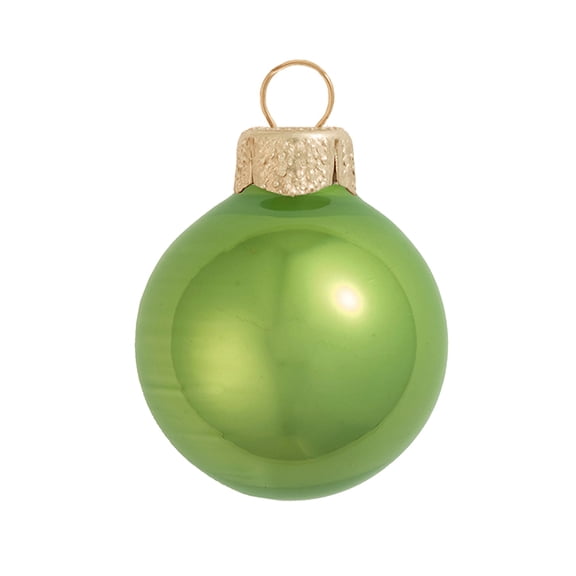 6ct Shiny Lime Green Glass Ball Christmas Ornaments 4" (100mm)
