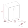 thumbnail image 6 of Storage Cabinet, Casters, Double Door, Two Interior Shelves Black, 6 of 7