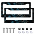 thumbnail image 2 of License Plate Frame 2PC Artistic Teal - Brown Marble Car License Plate Holders with Screws & Caps 6.3x12.2inch(16x31cm), 2 of 8