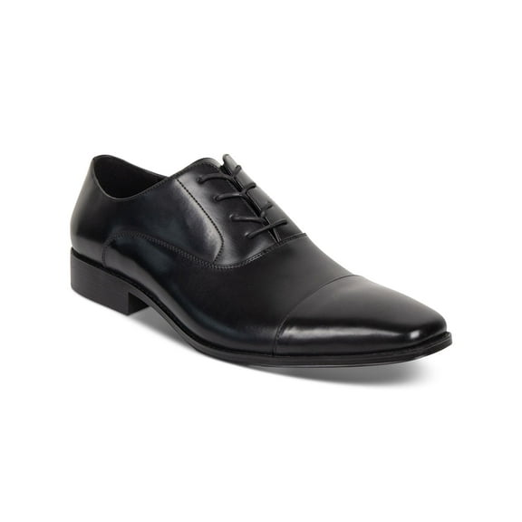 REACTION KENNETH COLE Mens Black Cap Toe Padded Kevin Cap Toe Block Heel Lace-Up Flats Shoes 7 M