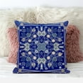 thumbnail image 4 of Amrita Sen Designs  20 x 20 in. Paisley Leaf Geo Duo Suede Blown & Closed Pillow - Midnight Blue, Beige & White, 4 of 4
