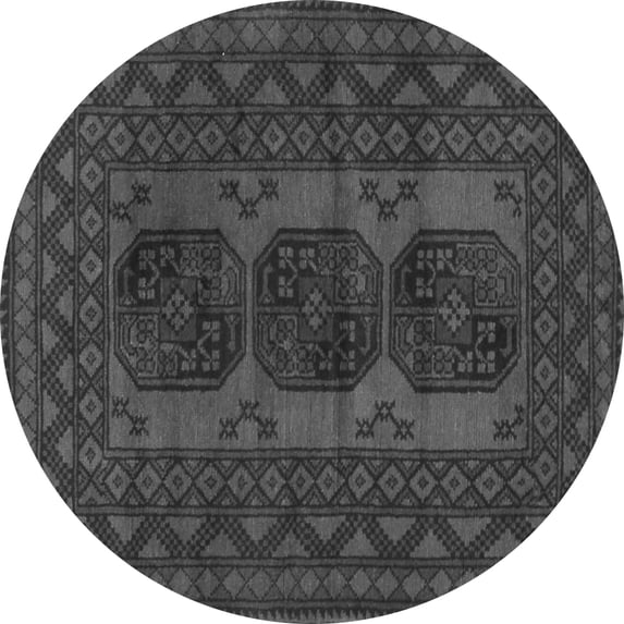 Ahgly Company Indoor Round Persian Gray Traditional Area Rugs, 5' Round