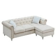 thumbnail image 2 of Passion Furniture Raisa 82 in. Beige Velvet 3-Seater Sofa with 2-Throw Pillow, 2 of 3