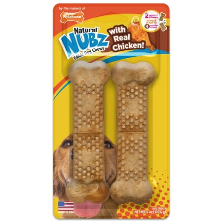 UPC: 0018214833932 | Nylabone Natural Nubz Chicken Dog Treats 2 count Jumbo – Up to 50 lbs.