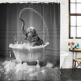 thumbnail image 2 of Elephant Bathroom Shower Curtains with 12 Hooks Polyester Waterproof Shower Curtain for Stalls and Bathtubs Funny Animal Bathtub Abstract Art Grey Decorative Bathroom Privacy Curtain 36x78 Inches, 2 of 9