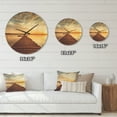 thumbnail image 4 of Designart 'Sea Pier under Beautiful Cloudscape Evening Lights' Farmhouse Wood Wall Clock, 4 of 5