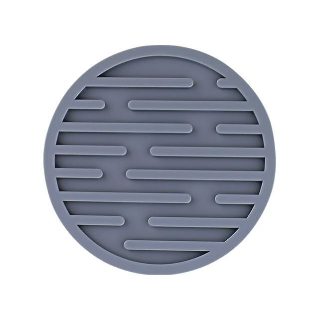 Paquete de 4 posavasos Billuyoard para bebidas mantel acanalado escurridor de silicona Mostrada Gris 4 pulgadas
