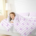 thumbnail image 4 of jejeloiu Lovely Bow Knot Full Size Comforter Sets,Princess Bowtie Bedding Comforter Set,Purple Stripes Lines Bedding Sets For Teens,Luxury Bedroom Decor Reversible,3-Piece, 4 of 8