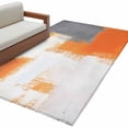 thumbnail image 2 of Rectangle Area Rug 4x6ft, Abstract Modern Graffiti Art Non-Shedding Washable Area Rug, Orange White Gray Oil Painting Non Slip Low-Profile Rugs for Living Room, Bedroom Dining Room, 2 of 9