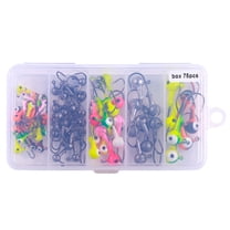 Fishing Lures Bass, 75pcs/box Fishing Hooks Set Barbed Jig Head Hooks For Soft Worm Fishing Fishhook, Freshwater Bass Fishing Lure Gear and Equipment, Christmas Birthday Holiday Gift for Men