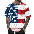 thumbnail image 4 of WREESH Men's 4th of July T-Shirt Round Neck Short Sleeve Printed Summer Fashion Tops Multicolor, 4 of 5