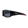 thumbnail image 3 of Mens Xloop Thick Temple Sport Biker Wrap Sunglasses Black Red Black, 3 of 4