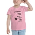 thumbnail image 3 of Started from the Belly Now I'm Here Cute Toddler T Shirts for Boys Girls (Pink, Youth L), 3 of 5