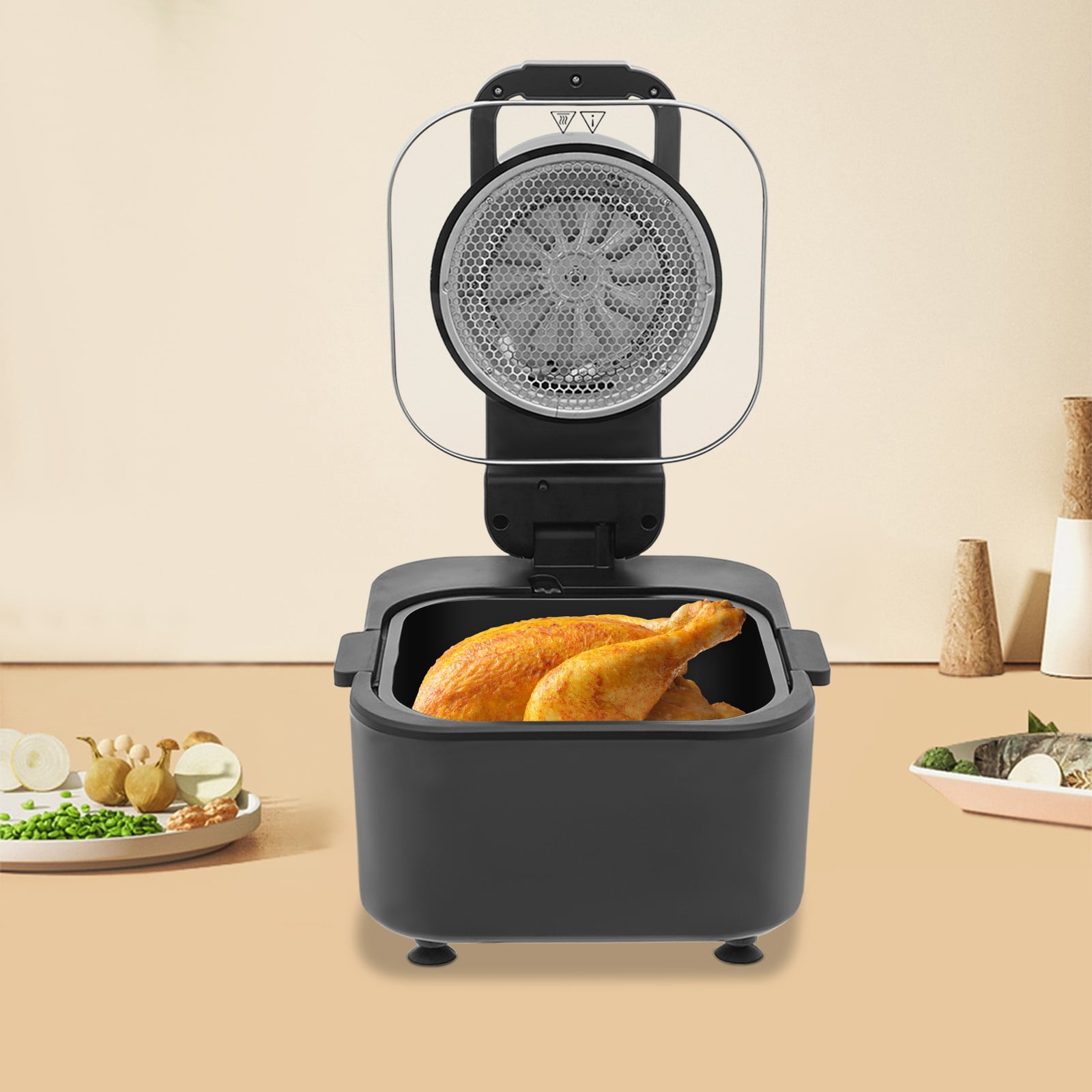 DUYIWAA 9L Air Fryer LCD Display Digital Countertop Air Fryer Pot 90-200 ℃ Adjustable 1350W 110V