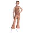 thumbnail image 2 of Eandarui Combinaison Latine à Franges pour Filles, Robe de Soirée, Danse, Bal, Justaucorps, Rose Poussiéreux 10, 2 of 6