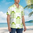 thumbnail image 3 of Pofeuu Frogs and Dragonflies Print Hawaiian Shirt for Men Sleeves Casual Button Down Summer Beach Dress Shirts T-Shirts,3X-Large, 3 of 7