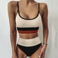 thumbnail image 6 of Cheers US Women's High Waisted Bikini Cut Out Sports Crop Top Color Block Swimsuit, 6 of 7