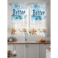 thumbnail image 2 of Summer Coastal Beach Curtains 45 Inch Length, Sheer Curtains for Bedroom Living Room Window Ocean Wave Starfish Shell Rod Pocket Voile Drapes Kitchen Curtains Small Half Window 42"x45" 2 Panels, 2 of 6