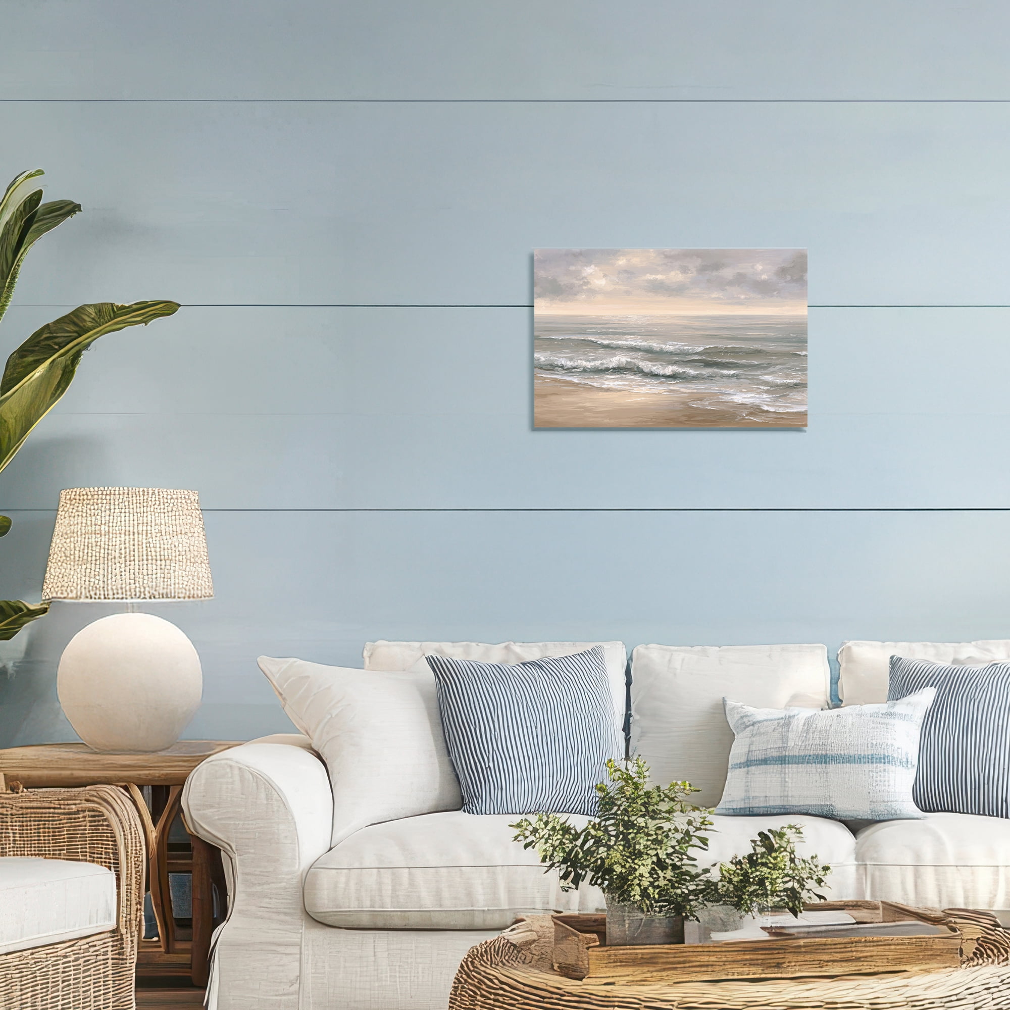 Stupell Industries Soft Rolling Beach Waves Canvas Wall Art, design by Jacky Ngan