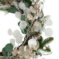 thumbnail image 3 of Northlight Sage Green and White Artificial Christmas Wreath, 24-Inch, Unlit, 3 of 4