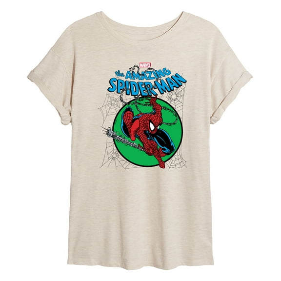 Marvel Spider-Man - Green Circle - Women's Oversized Graphic T-Shirt
