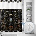 thumbnail image 3 of No Hook Shower Curtain, Mystic Plants Shower Curtains for Bathroom with See Through Top Window, Farmhouse Moon Botanical Floral Butterfly Waterproof & Washable Bath Curtain Stall 48"x72", 3 of 9