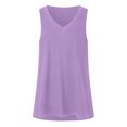 thumbnail image 6 of TTUHYWXI Women Summer Deep V Neck Tank Top Loose Fit Flowy Sleeveless Shirt (Light Purple, XL), 6 of 8