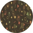 thumbnail image 1 of Ahgly Company Indoor Square Patterned Oak Brown Area Rugs, 3' Square, 1 of 6