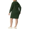 thumbnail image 3 of Agnes Orinda Women's Plus Size Rib Knit Pullover Sweater Long Sleeve Hooded Bodycon Dress Army 3X Army Green, 3 of 7