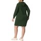 thumbnail image 3 of Vestido de cuerpo ajustado con capucha de punto acanalado de manga larga para mujer de tallas grandes Agnes Orinda, color verde ejército 1X, 3 of 7