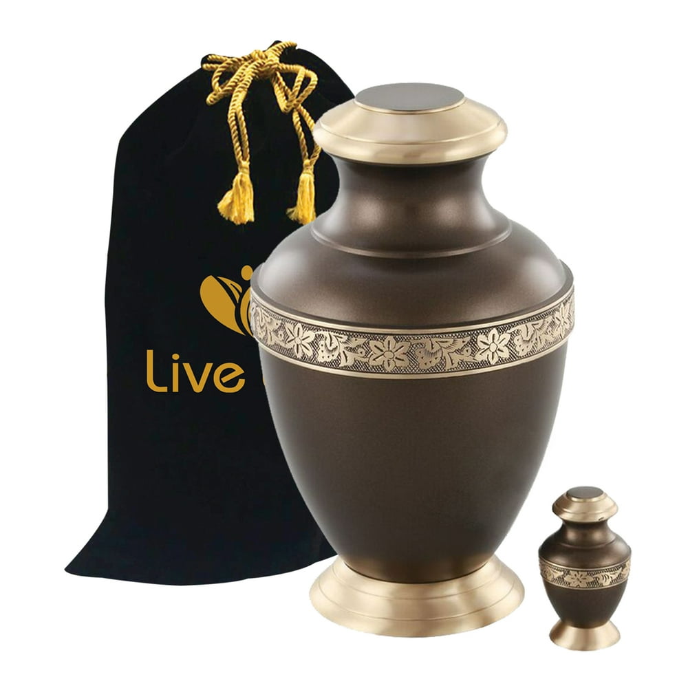 Crescent Cremation Urn Adult Funeral Urn Solid Brass Funeral Urn Handcrafted Adult Funeral