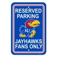 thumbnail image 1 of Panneau Kansas Jayhawks 12x18 Plastique Style Stationnement Réservé, 1 of 3