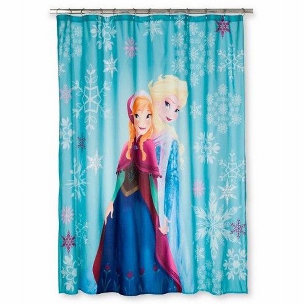 Disney Frozen Anna & Elsa Fabric Shower Curtain Kids Bath